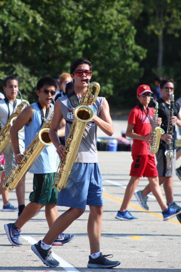 Marching Band members hard at work durning summer camp.