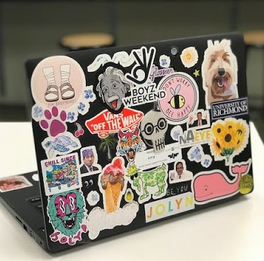 Stickers on a laptop