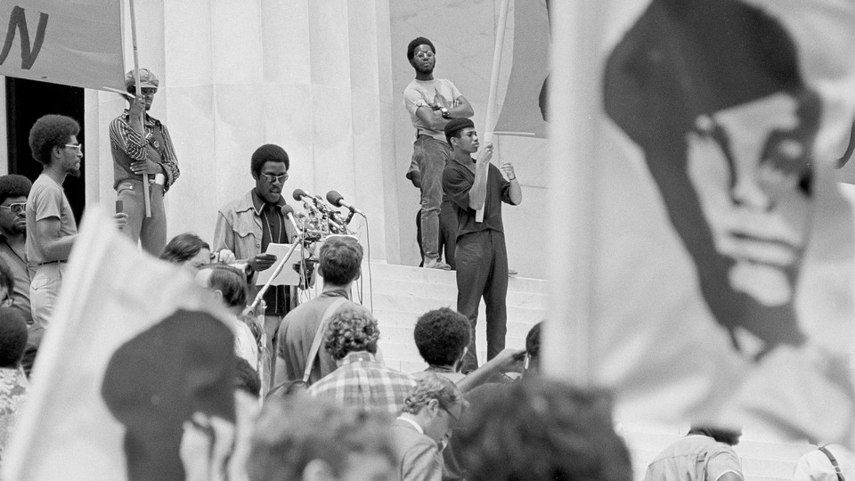 David Hilliard, chief of staff of the Black Panther Party, speaks to a rally at the Lincoln Memorial on June 19, 1970. He called for a new U.S. Constitution. (AP)

https://www.theatlantic.com/national/archive/2015/08/between-the-world-and-me-book-club-your-final-critical-thoughts-ta-nehisi-coates/400421/